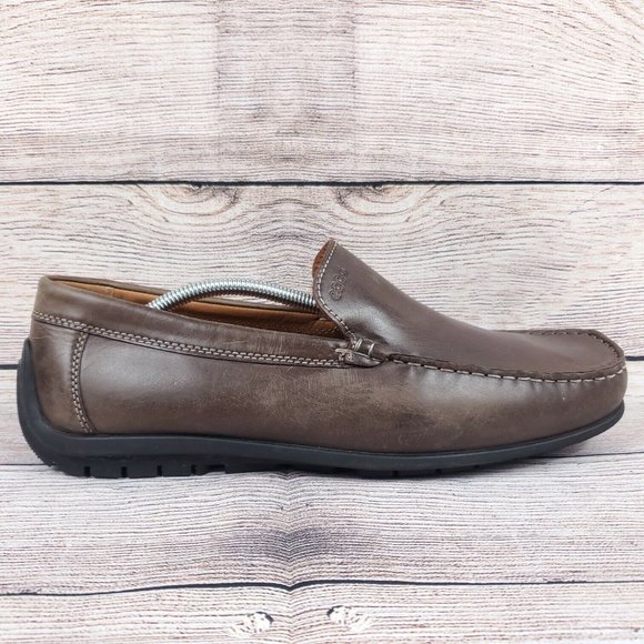 Ecco Mens Brown Leather Square Toe Slip On Casual Loafer Shoes Size US 13 EU 46 main image 8